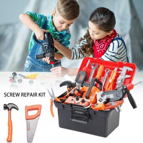43PCS Kids Electric Repair Tool Screwdriver Toy Kit Simulation Pretend Play Tools With Storage Box For Children Over 3 Years Old
