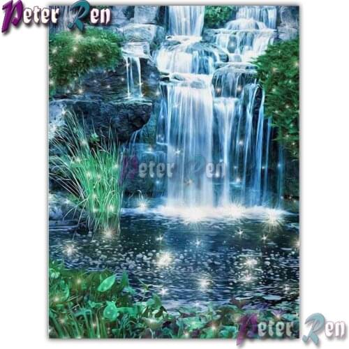 5d Diamond Landscape painting Embroidery Scenery Waterfall DIY Cross Stitch picture of rhinestones Living room home decoration