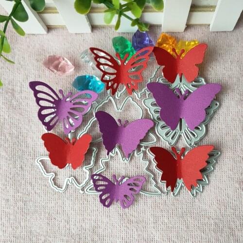 8PCS Butterfly Metal Die Cutting Dies Stencils DIY Scrapbooking Album Decorative Embossing DIY Paper Cards Making