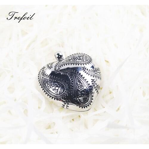 925 Sterling Silver Pendant Heart Locket Openable Fit Necklace 2021 Brand New Jewelry Accessories Trendy Bijoux For Lovers