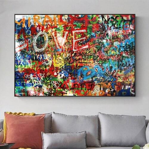 Abstract Street Art Poster And Prints Graffiti Love Wall Painting Modern Home Decor Canvas Pictures For Living Room Cuadros