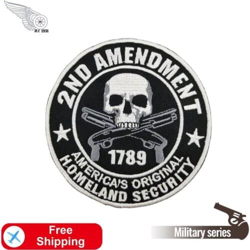 America 1789 Justice Amendment Embroidery Patches for Clothing Handmade Motorcycle Accessories Iron on DIY Aplliqued for Garment