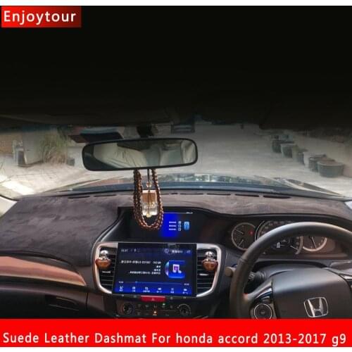 Car-styling Suede Leather Dashmat Dashboard Cover Pad Dash Mat Carpet For Honda accord 2013 2014 2015 2016 2017 G9 RHD
