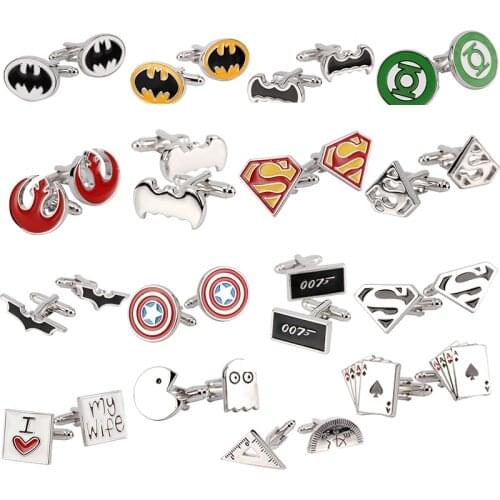 Free Shipping 16 Mix Hotsale Designs Cufflinks Wholesale MOQ 1pair Animal Car Tool Casino Designs Option Cuff Links