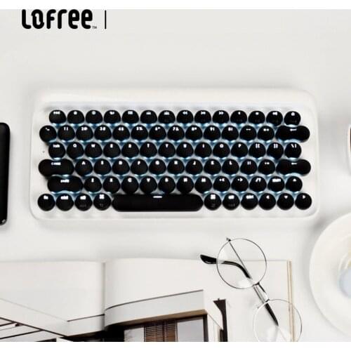 Lofree Retro Dot Bluetooth Mechanical Keyboard Wireless Backlit Round Button For iphone Computer ipad and mackbook
