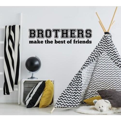 Brothers Make the Best of Friends Vinyl Wall Decal Boys Room Wall Decor Removable Wall Sticker Quote Playroom Decor G416