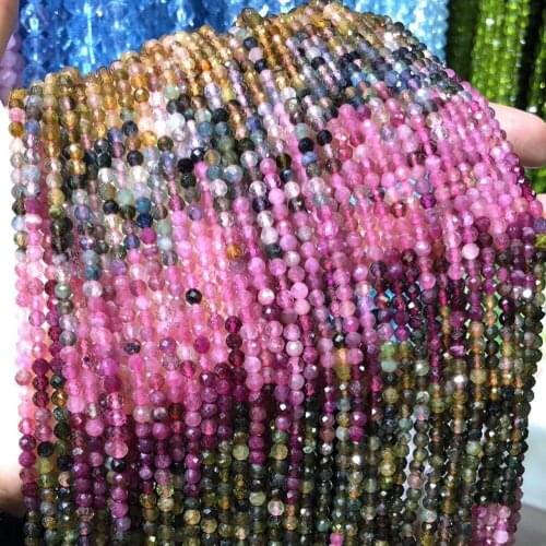 Natural Stone Beads Section Tourmaline Punch Loose Beads For Jewelry Making DIY Necklace Bracelet Earrings Ring Accessory