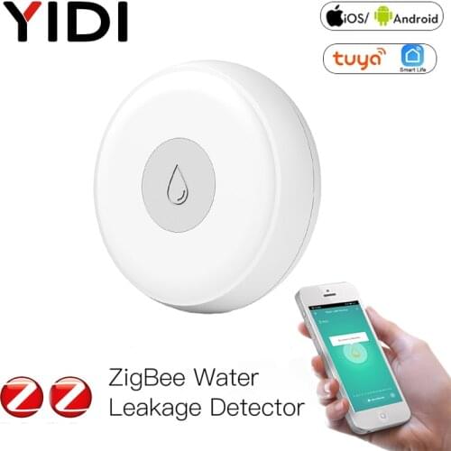 ZigBee Smart Flood Sensor Water Leakage Detector Flood Overflow Alert Security Alarm System Tuya/Smart Life App Remote Control