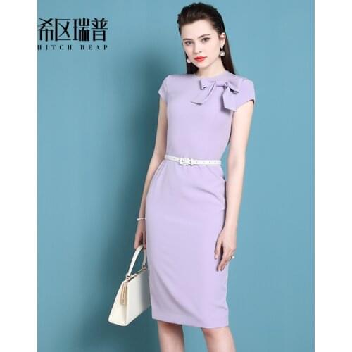High End Temperament French Dress 2021 Summer New Fashion Original Bow Slim Dress