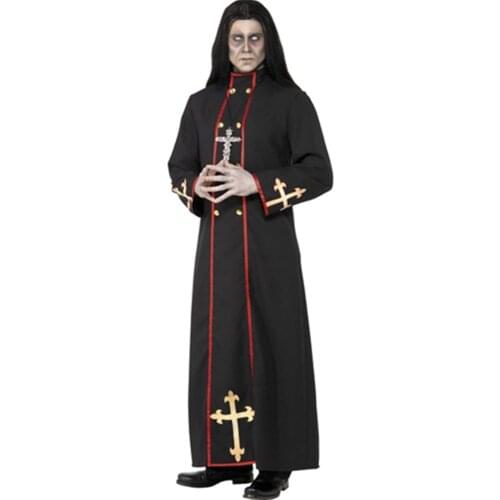 Halloween Death wizard Robe Priest Costume Cosplay Monk Suit Adult Role-playing Decoration Zombie Clothing