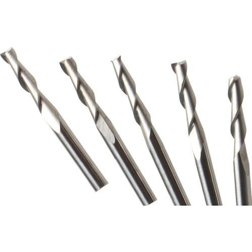 HUHAO 5pcs 4mm Shk 4mm x 17mm 2 Flutes Carbide endMill Spiral Cutter Wood Router Bit Tools for CNC Machine Cutting
