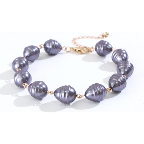 KOMI 1PC Polynesian Hawaiian Samoa Marshall Jewelry Pearls Men Woman Chain Bracelet Bangle 23+6cm GJZ372