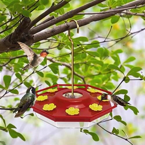 8Holes Bird Feeder Water Outdoors Courtyard Bird Water Fountain Hummingbird Feeder Bird Supplies Dispenser Drinking Cup Bowl