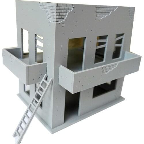 1:72 Model Railway Scenery Ruin Building Abandoned Architecture Damaged Kits Sand Table Layout Landscape