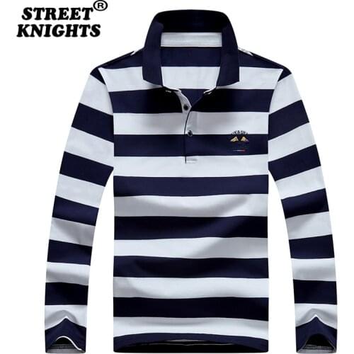 Hot 2021 Stripe Men Polo Shirt Cotton Long Sleeve Shirt 2021 New Spring Autumn Embroidery Warm Casual Fashion Polo Shirt Men