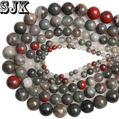 Ntural Stone Blood Stone Beads African Blood Stone Loose Round Beads 4 6 8 10 12MM For Bracelet Jewelry Making