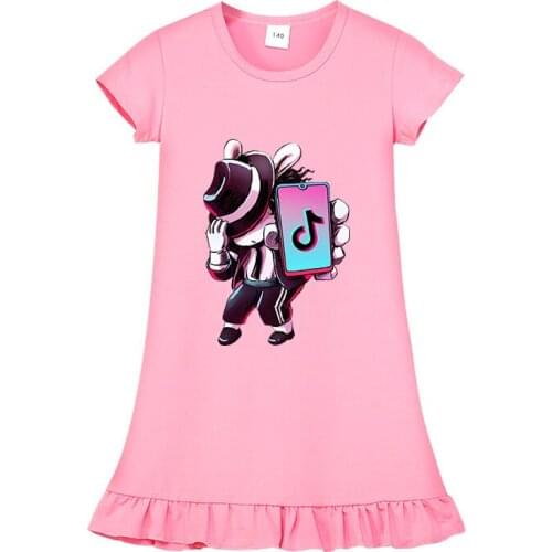 New Summer Girl Nightgown TIK TOK Pajamas Dress For Kids Teenager Night Dress 2-15 years Baby Nightdress
