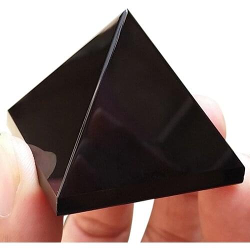 Natural Black Obsidian Quartz Crystal Gift Home Decor Pyramid Healing Crystal Crafts SDF-SHIP