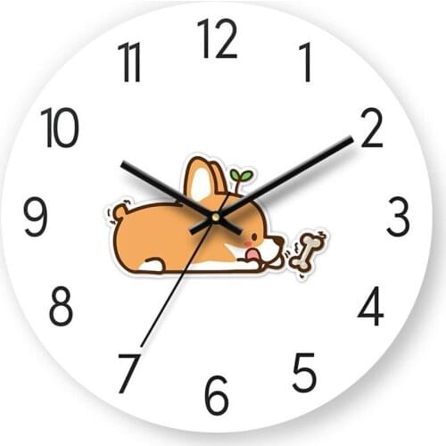 Simple Cute Cartoon Wall Clock Creative Silent Digital Glass Bedroom Quartz Wall Clock Reloj De Pared Home Decoration DL60WC