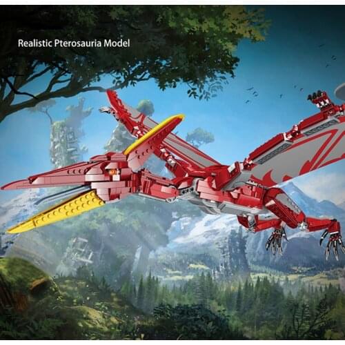 Pterosaur Building Block Dinosaur Emulation Sound Effects Model DIY Bricks Collection Toys For Kid Birthday Gifts 1337PCS