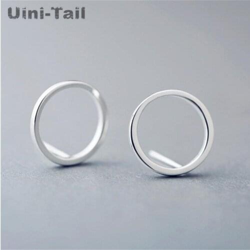 Uini-Tail 925 sterling silver round circle earrings fashion temperament minimalist silver jewelry high quality hypoallergenic