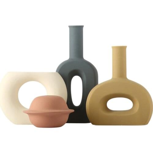 Modern Ceramic Flower Vase Flower Arrangement Floral Vases Cafe Studio Decor