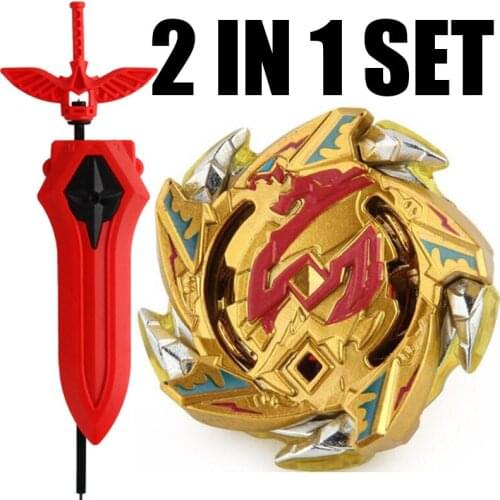 GOLD Hell Salamander Burst Spinning Top STARTER w/ Launcher B-113 With Sword Launcher