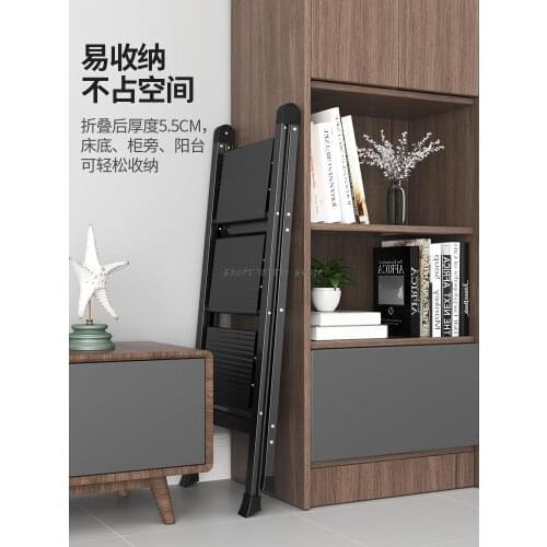 Cloakroom Ladder Stool Three Step Multifunctional Aluminum Alloy Small Ladder Household Folding Herringbone Ladder Flower