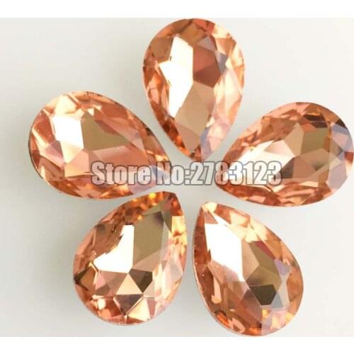 Factory sales water red pointback good quality AAA+ Glass Crystal teardrop shape rhinestones diy Nail art clothing accessories