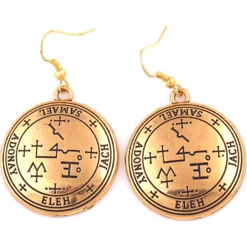 Women Men Earrings Solomon Viking Style Jewelry Earrings Archagnel SAMAEL Religious Amulet Talisman Provide Dropshipping