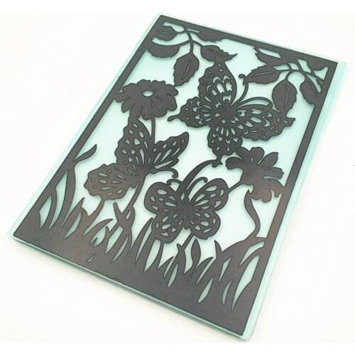 10.5x14.5cm butterflies Embossing folders Plastic bump Scrapbooking DIY Template Fondant indentation Cake Photo Album Card Make