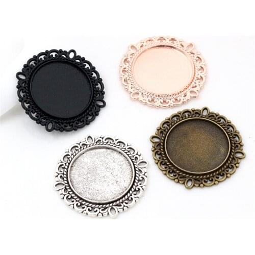 10pcs/lot 20mm Inner Size 4 Colors Classic Style Cabochon Base Setting Charms Pendant
