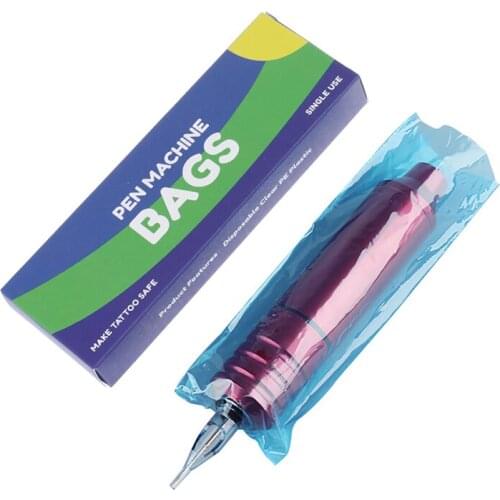 100 Pcs/Box Blue Disposable Tattoo Bag Cover Sleeves For Tattoo Machine Pen Bags Cleaning Tattoo Supplies