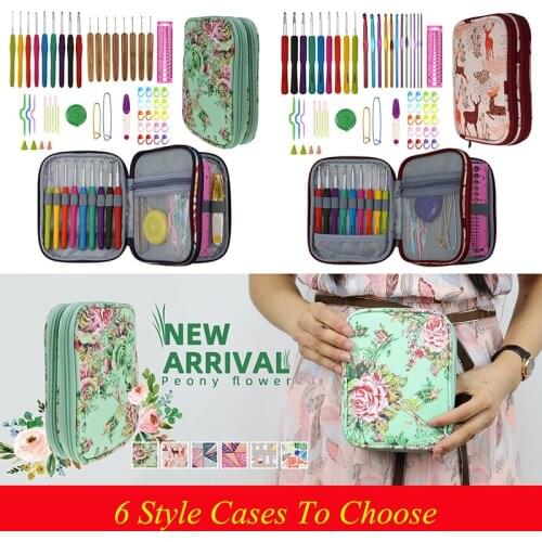 18 Styles Crochet Hooks Set Animal Ergonomic Yarns Crochet Knitting Needle Rulers Sewing Set Accessories For Women