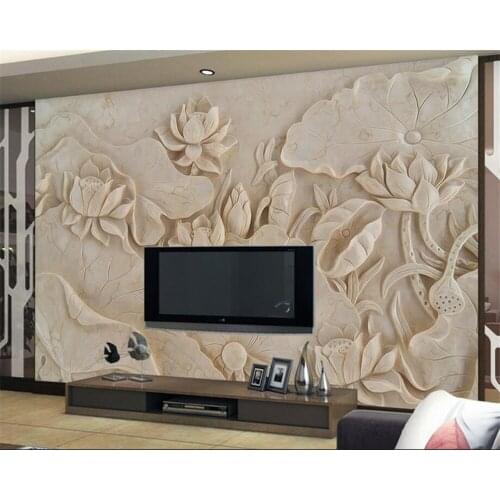 Beibehang Custom 3D Photo Wallpaper classical lotus papel mural Walls 3D Landscape wallpaper for living room Home Decor painting