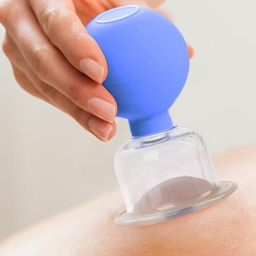 4Pcs/Set PVC Head Glass Vacuum Cupping Cups Family Body Massage Health Care Tools