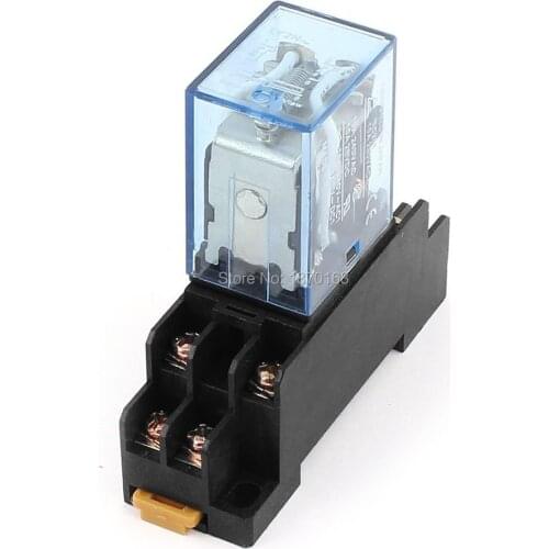AC 12V power coil 10A DPDT LY2N-J relay with PTF08A Socket base