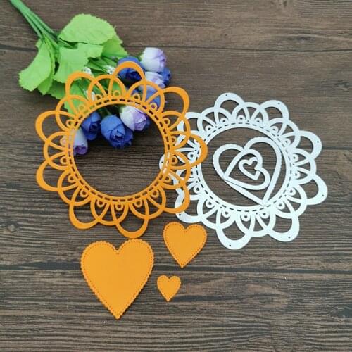 AOKEDIY Lace wreath love Metal Cutting Dies Stencil Scrapbooking Photo Album Card Paper Embossing Craft DIY Die Cut
