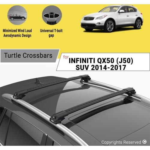BARS FOR INFINITI QX50 (J50) SUV 2014 - 2017 ALUMINUM ALLOY SIDEBARS CAR ROOF RACK LUGGAGE CARRIER CROSSBAR