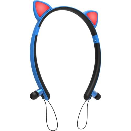 Glowing Cute Cat Ear Wireless Headphones HiFi Bass Stereo Luminous Headset Magnetic BT5.0 Earbubs Earbubs for iPhone Xiaomi POCO