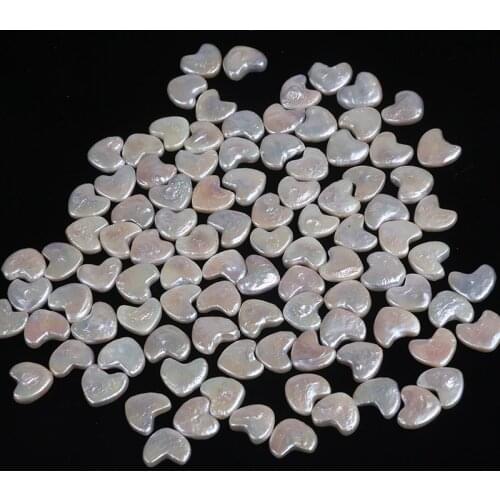 14mm Natural White Heart Shape Baroque Freshwater Pearl Loose Beads
