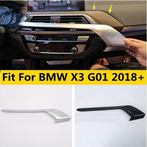 Yimaautotrims Central Control Instrument Panel ABS Matte / Carbon Fiber Look Cover Trim Fit For BMW X3 G01 2018 2019 2020 2021
