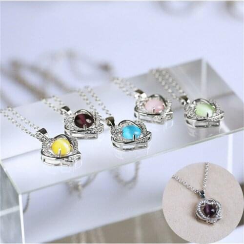 Clavicle chain sweater chain heart shape sweet and lovely new multi color optional gift Fashionable and versatile