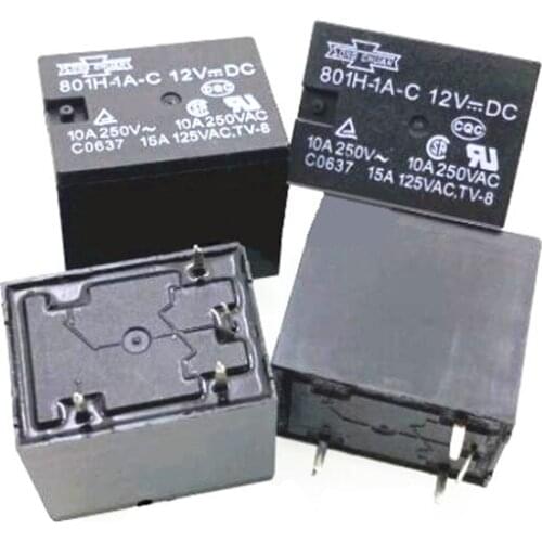 HOT NEW 801H 1A C 12VDC 801H1AC12VDC 801H 1A C 12VDC DC12V 12V 10A 4PIN RELAY