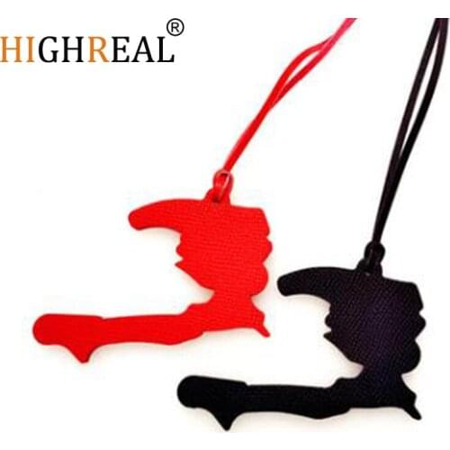 Famous Brand Luxury Fashion Genuine Leather Haiti Map Keychain For Keys Women Bag Charm Backpack Pendant