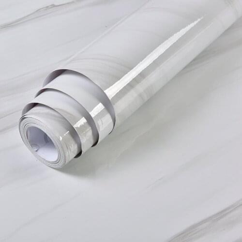 Jazz White Self-Adhesive Contact Paper Kitchen Wall Paper Pure Color Home Decorative Marble Wallstikers Living room Furniture