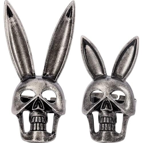 Bad Bunny Rings Long Ear Rabbit Skull Skeleton Ring Punk Biker Party Gothic Dark Style Jewelry Halloween Women Men Accessories