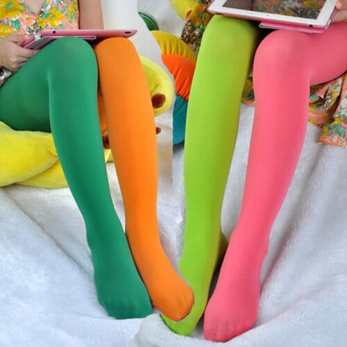 Girls candy color tights for baby kids Toddlers cute velvet pantyhose contrast Combination color girl dance stockings