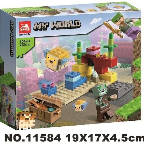 The Coral Reef Abandoned Mine Trading Post Pig House Compatible 21164 21165 21166 21170 my world building block Bricks Toy