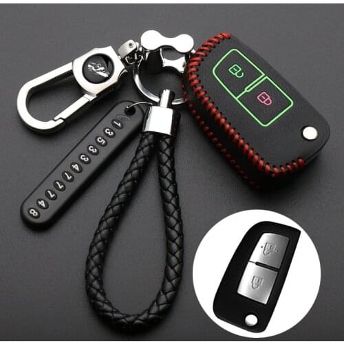 Leather Car Key Case Cover For Nissan X-Trail T32 Rogue Juke F15 Qashqai J11 Murano MAXIMA ALTIMA Accessories 2 3 4 button